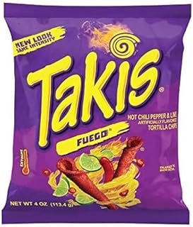 HEART FOR CARDS Takis FUEGO* – 113,2 g Hot Chilli Pepper Tortilla + Heartforcards® Protection d'expédition (1 paquet)