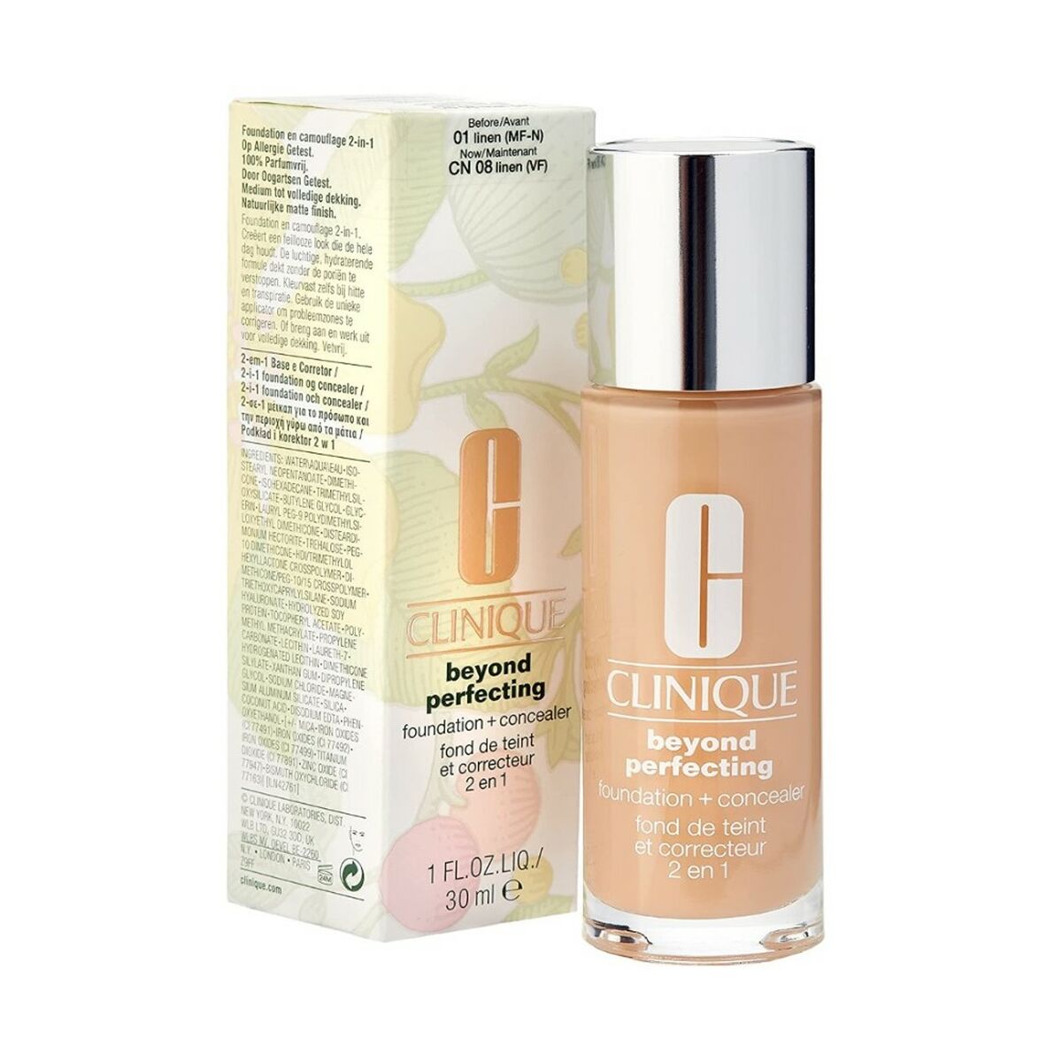 Diaytar Côte d'Ivoire Base de maquillage liquide Clinique Beyond Perfecting 1-linen 2 en 1 (30 ml) 
