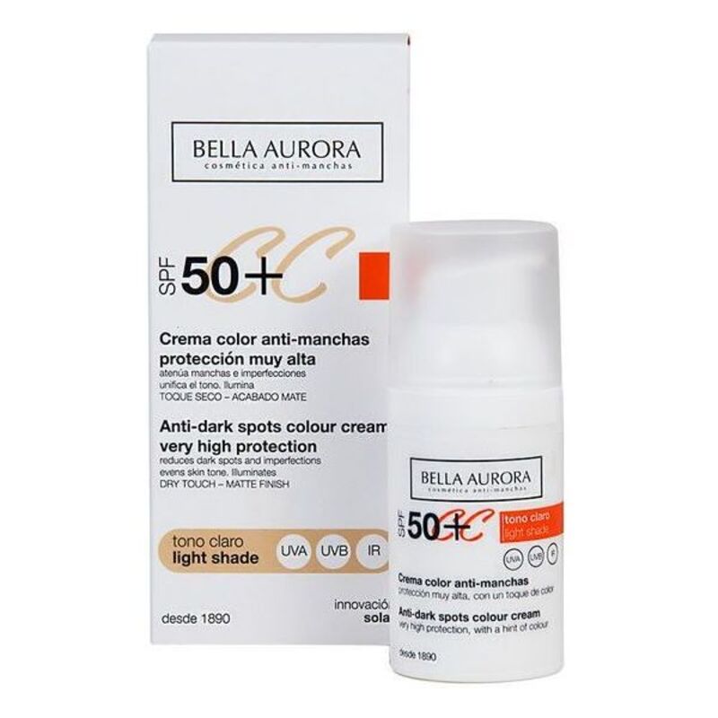 Diaytar Côte d'Ivoire Crème anti-taches CC Cream Bella Aurora Teinte claire Spf 50 (30 ml) 