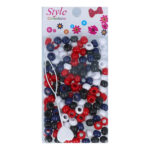 Diaytar Côte d'Ivoire Accessoires pour cheveux Petites boules Blanc Rouge Bleu foncé 