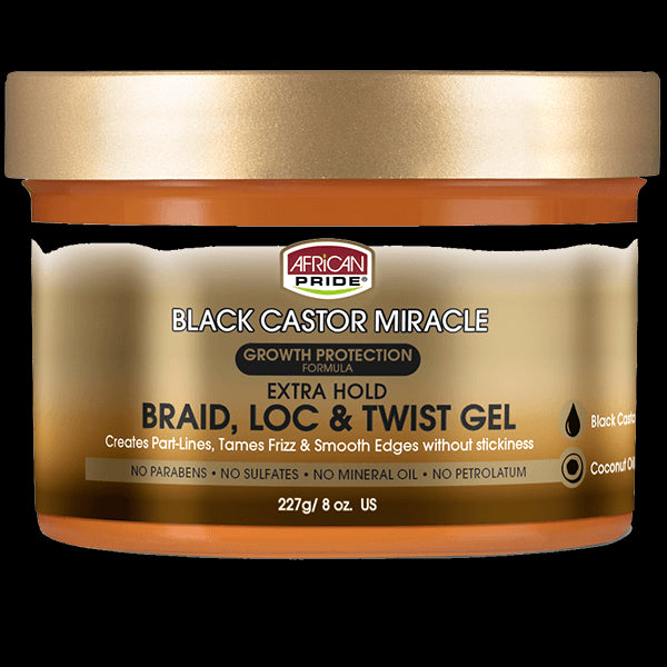 Diaytar Côte d'Ivoire African Pride Black Castor Miracle Extra Hold Braid, Loc et Twist Gel 8 oz BRAND,HAIR