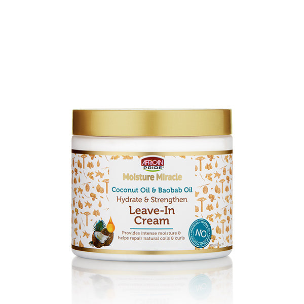Diaytar Côte d'Ivoire African Pride Moisture Miracle Huile de noix de coco et huile de baobab Leave – En crème 15 oz 