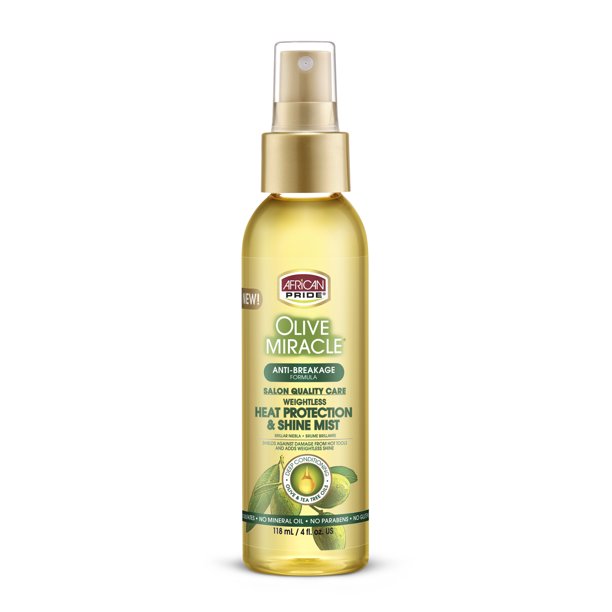 Diaytar Côte d'Ivoire African Pride Olive Miracle Brume légère de protection contre la chaleur et de brillance 4 OZ Hair Care