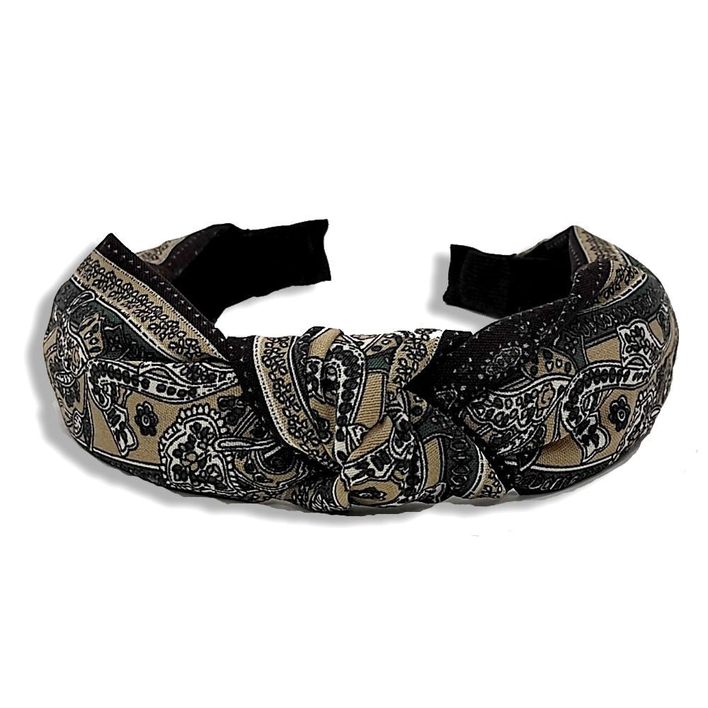 Diaytar Côte d'Ivoire Bandeau Araban Knot Noir Beige 