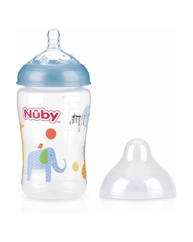 Diaytar Côte d'Ivoire biberon nûby col large avec tétine anti-coliques 360ml 3m+ - bleu 