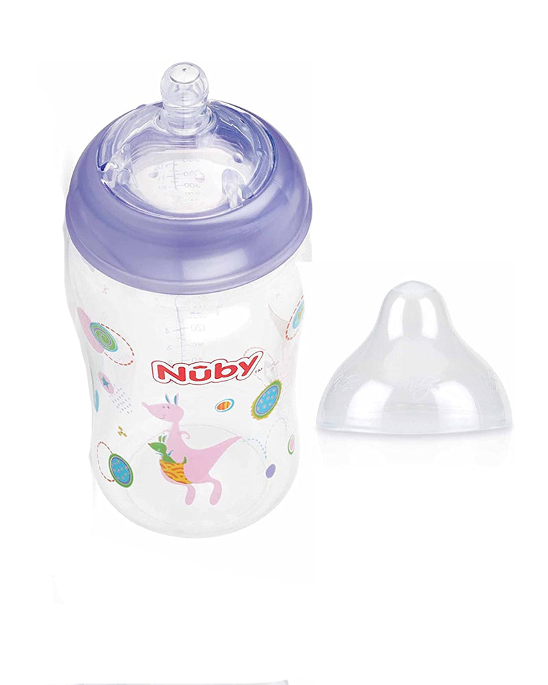 Diaytar Côte d'Ivoire biberon nûby col large avec tétine anti-coliques 360ml 3m+ - mauve 