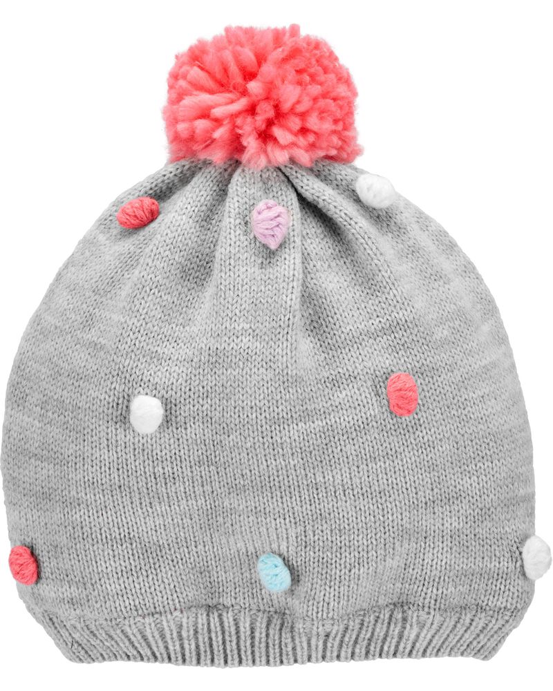 Diaytar Côte d'Ivoire bonnet pom pom gris - 2-4a 