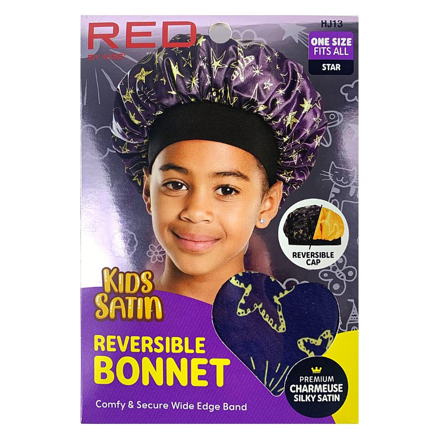 Diaytar Côte d'Ivoire Bonnet réversible en satin RED by Kiss Kids - HJ13 Beauty