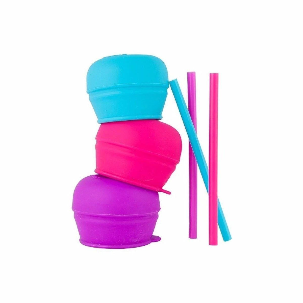 Diaytar Côte d'Ivoire boon snug straw - 3 couvercles + 3 pailles en silicone rose/violet/bleu - default title a-table,boon,puericulture,Repas