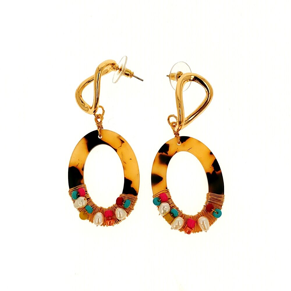 Diaytar Côte d'Ivoire Boucles d'oreilles Lola Casademunt Bagues Marron Doré 