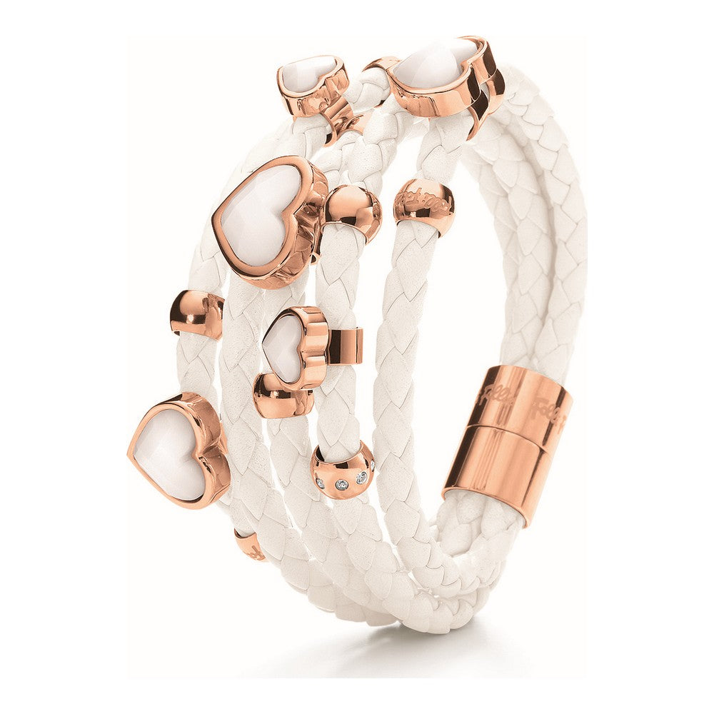 Diaytar Côte d'Ivoire Bracelet Femme Folli Follie 3B0T010RWW Cuir Blanc (18 cm) 