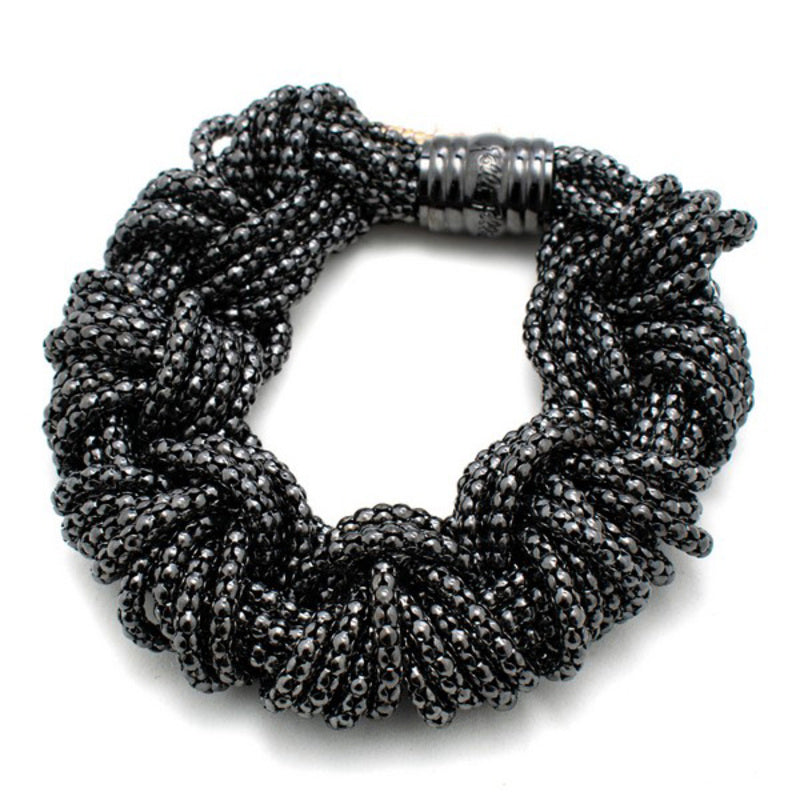 Diaytar Côte d'Ivoire Bracelet Femme Folli Follie BA15Z004K Acier Inoxydable Noir (22 cm) 