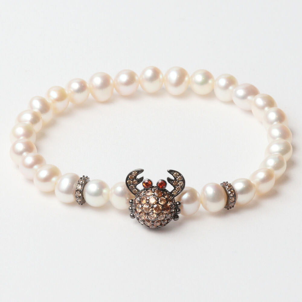 Diaytar Côte d'Ivoire Bracelet Femme Lancaster JLA-BR-CRAB-4-WH Argent Massif Marron Blanc 16 mm 