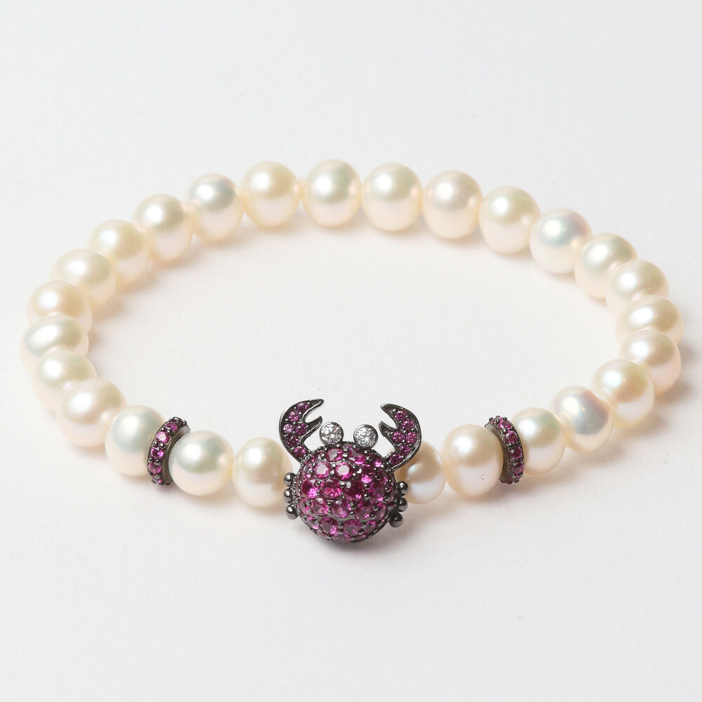 Diaytar Côte d'Ivoire Bracelet Femme Lancaster JLA-BR-CRAB-5-WH Violet Blanc Argent 925 16 mm 