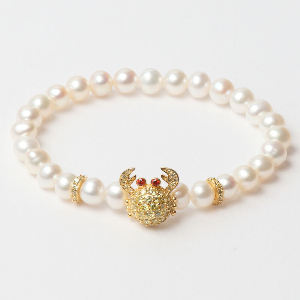 Diaytar Côte d'Ivoire Bracelet Femme Lancaster JLA-BR-CRAB-6-WH Argent Massif Doré Blanc 16 mm 
