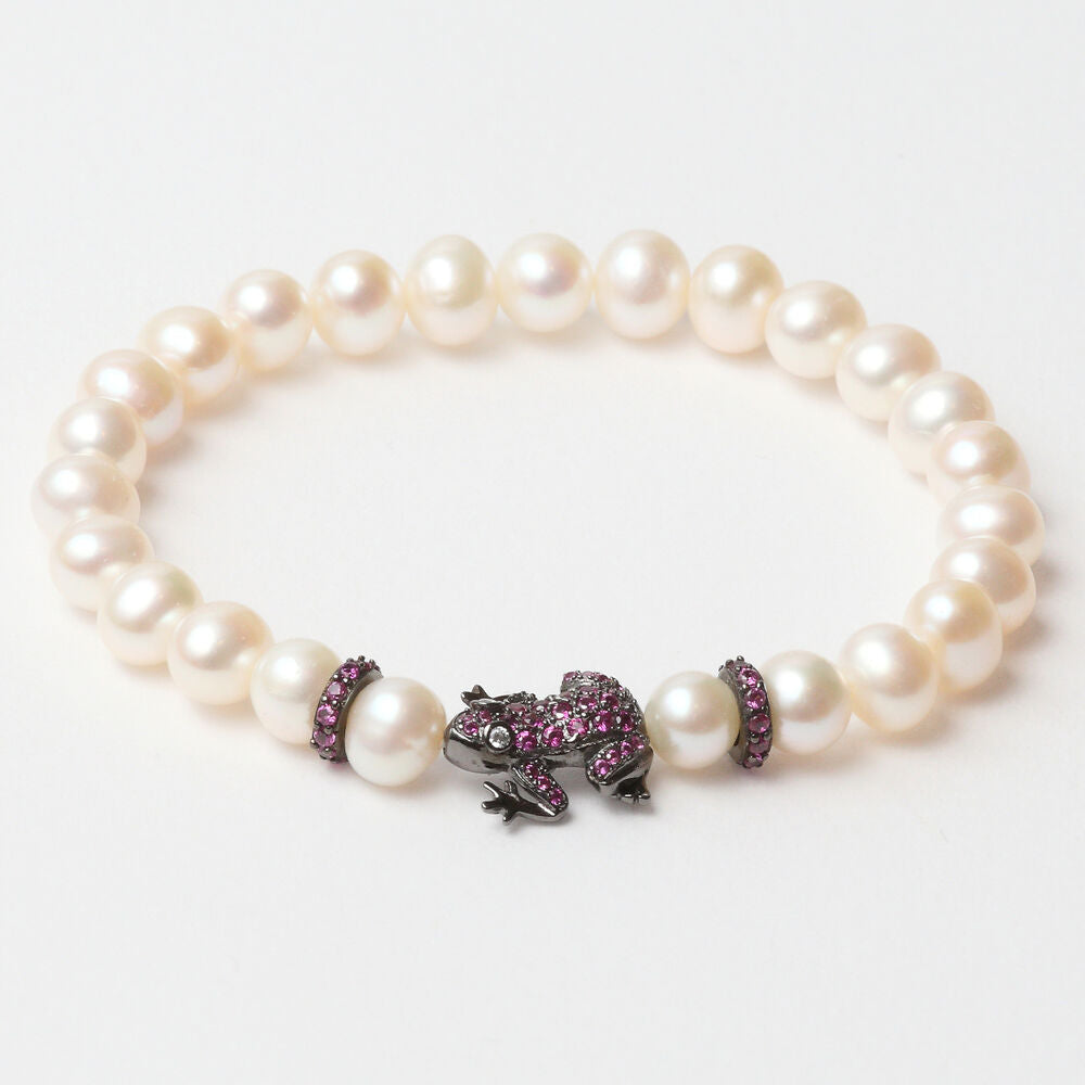 Diaytar Côte d'Ivoire Bracelet Femme Lancaster JLA-BR-FROG-5-WH Argent Massif Violet Blanc 16 mm 