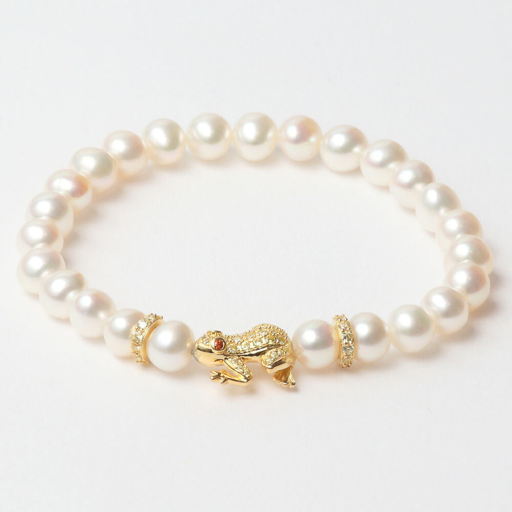 Diaytar Côte d'Ivoire Bracelet Femme Lancaster JLA-BR-FROG-6-WH Argent Massif Doré Blanc 16 mm 