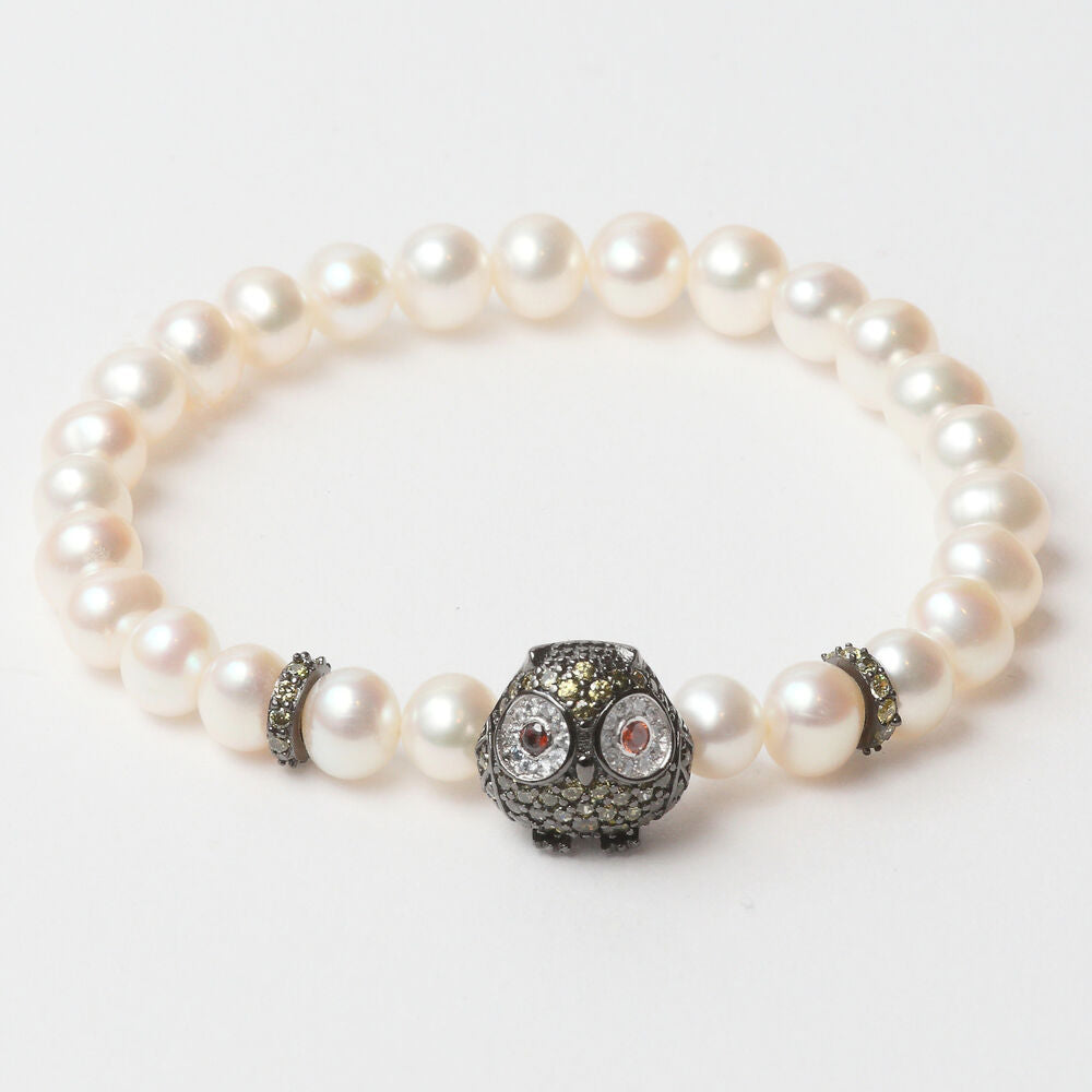 Diaytar Côte d'Ivoire Bracelet Femme Lancaster JLA-BR-OWL-3-WH Blanc Vert Argent 925 16 mm 