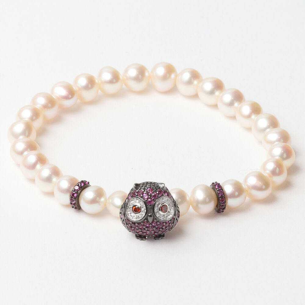 Diaytar Côte d'Ivoire Bracelet Femme Lancaster JLA-BR-OWL-5-WH Violet Blanc Argent 925 16 mm 