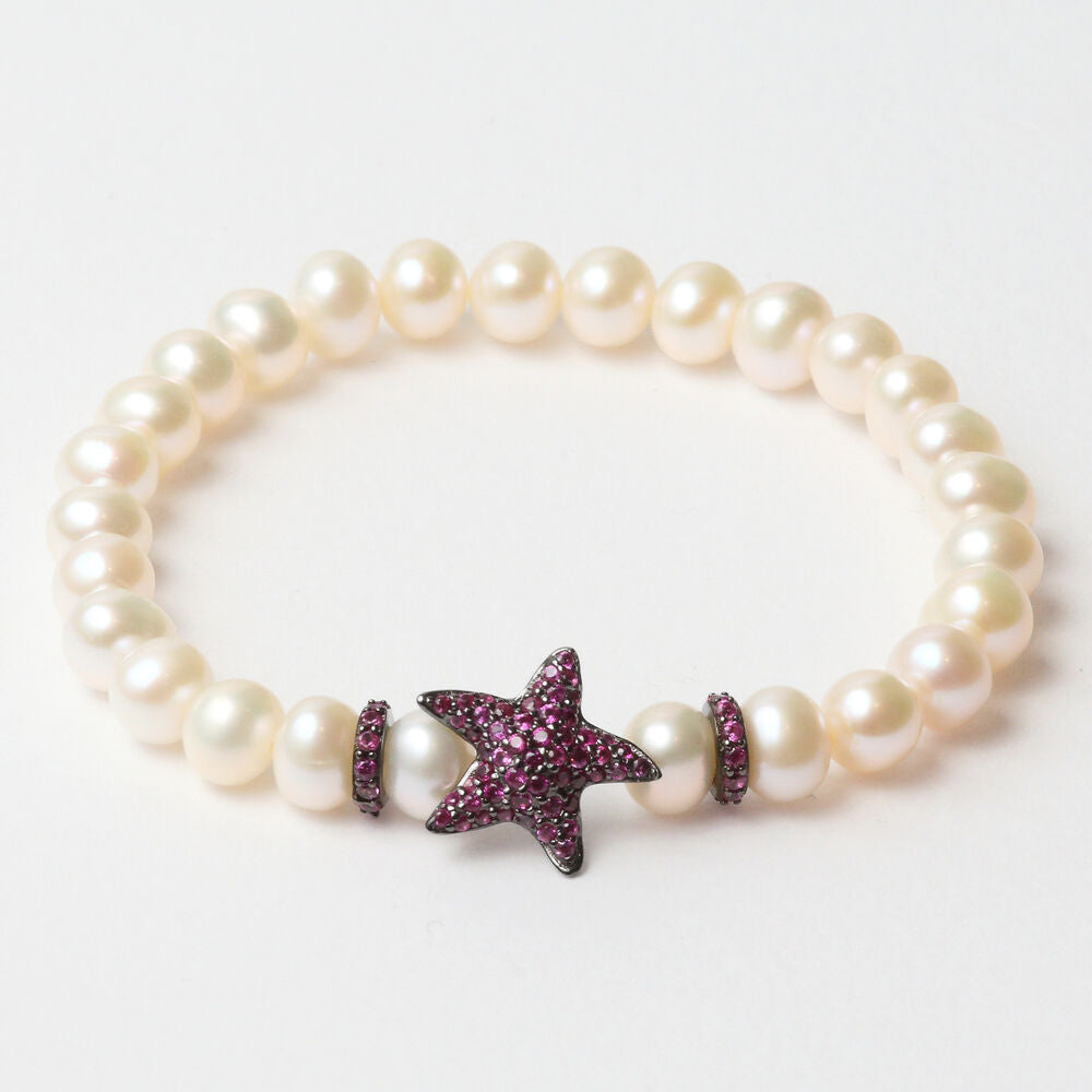 Diaytar Côte d'Ivoire Bracelet Femme Lancaster JLA-BR-STAR-5-WH Argent Massif Violet Blanc 16 mm 