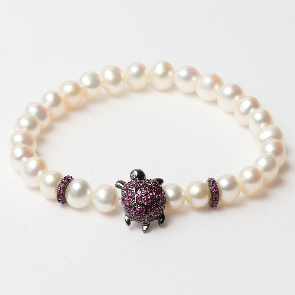 Diaytar Côte d'Ivoire Bracelet Femme Lancaster JLA-BR-TURTLE-5-WH Argent Massif Violet Blanc 16 mm 
