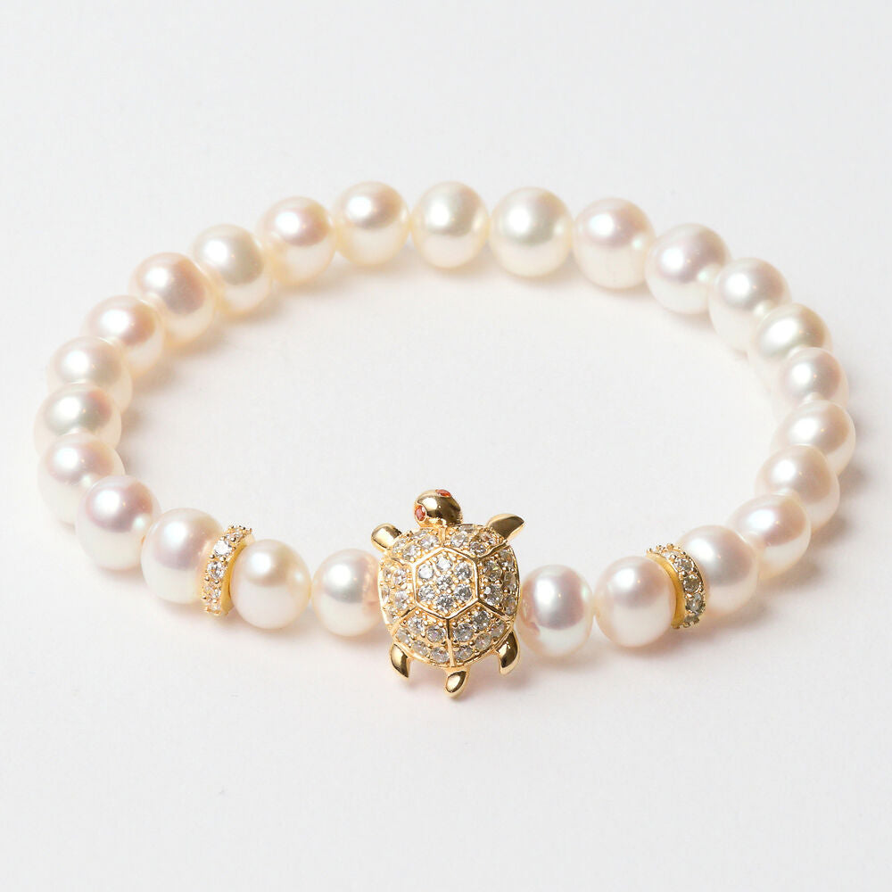 Diaytar Côte d'Ivoire Bracelet Femme Lancaster JLA-BR-TURTLE-6-WH Argent Massif Blanc Doré 16 mm 
