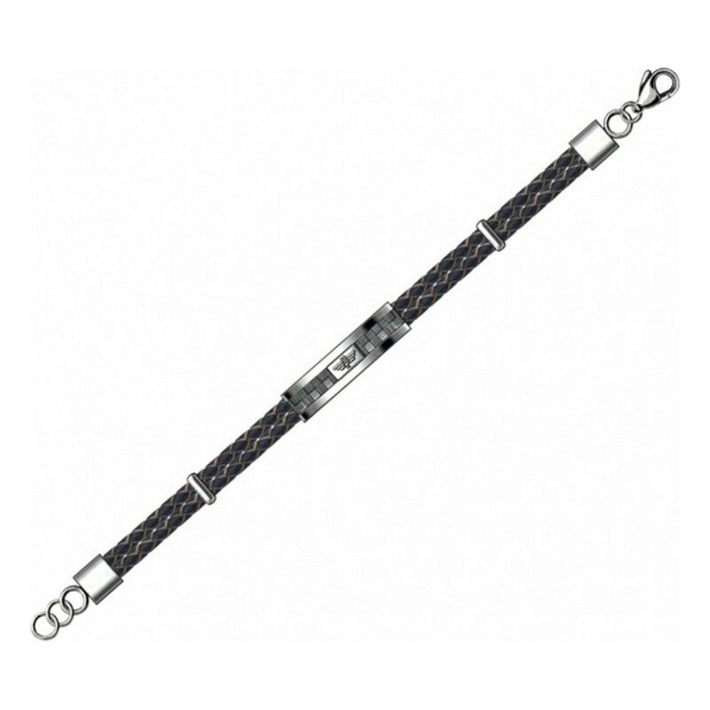 Diaytar Côte d'Ivoire Bracelet Femme Police S14ALO01B Cuir Noir Acier Argenté (20 cm) 