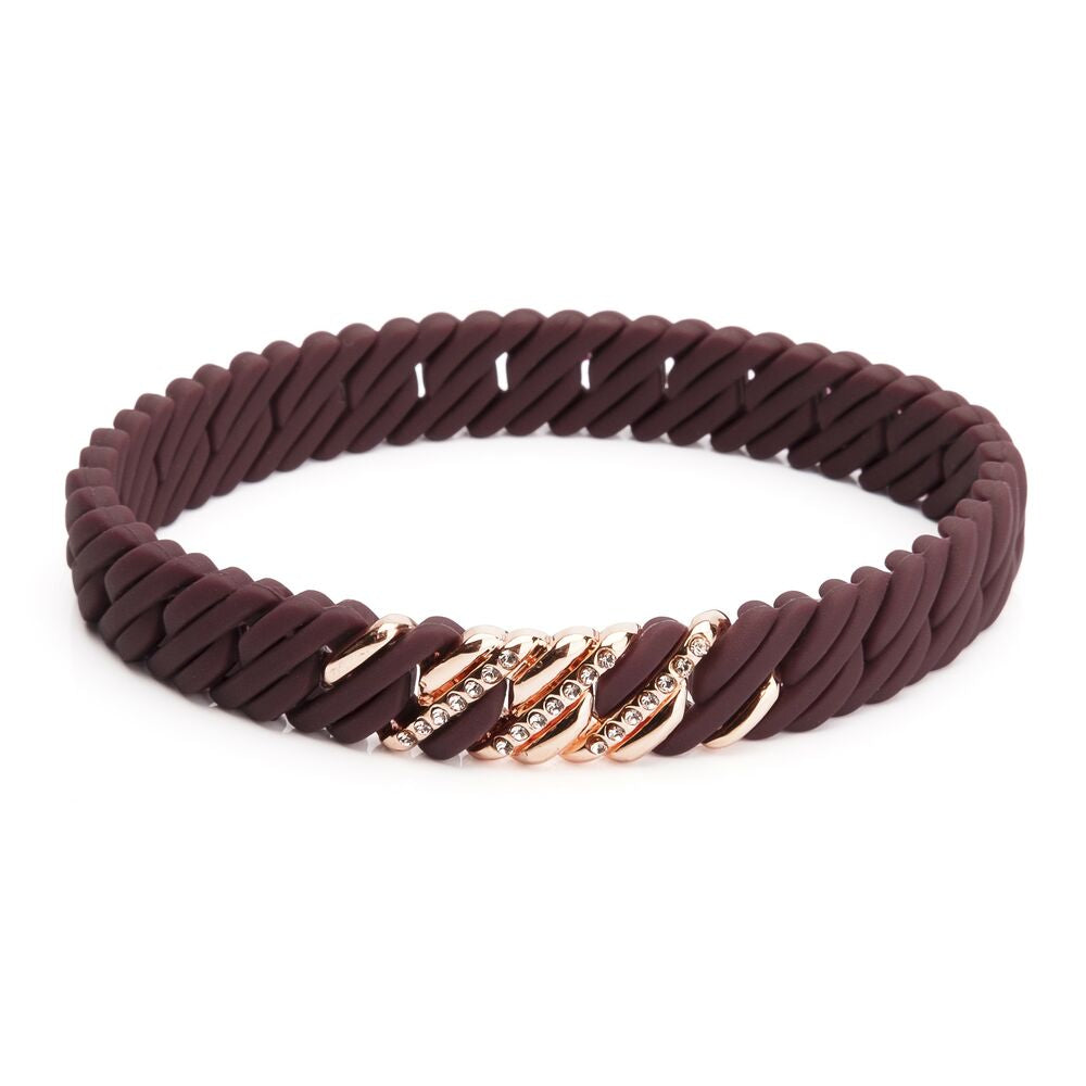 Diaytar Côte d'Ivoire Bracelet Femme TheRubz 15-100-361 Violet Acier Inoxydable Silicone Or rose (Taille unique) 