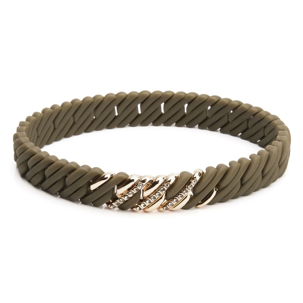 Diaytar Côte d'Ivoire Bracelet Femme TheRubz 15-100-362 Acier Inoxydable Doré Silicone Vert (Taille Unique) 