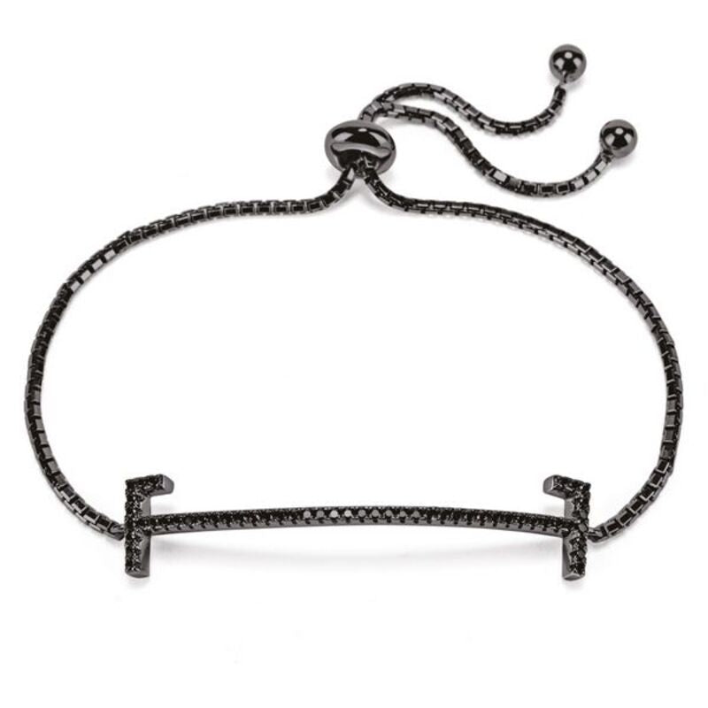 Diaytar Côte d'Ivoire Bracelet Folli Follie 3B18S004KK Noir Argent massif (23 cm) 