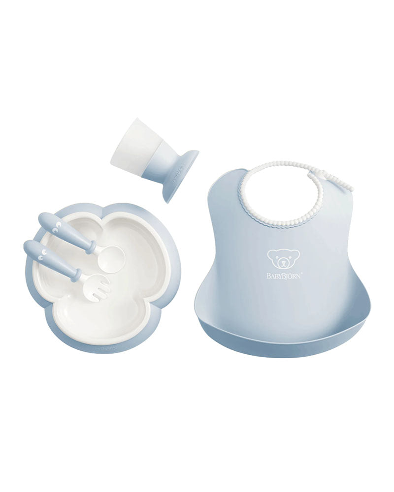 Diaytar Côte d'Ivoire coffret repas avec bavoir babybjörn - bleu pastel - default title alimentation,babybjorn,garcon,on-the-go,packs-repas,puericulture,Repas