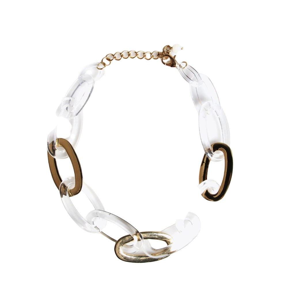 Diaytar Côte d'Ivoire Collier Femme Lola Casademunt Transparent Doré (43 cm) 
