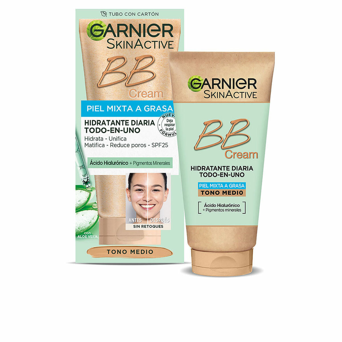 Diaytar Côte d'Ivoire Crème Hydratante avec Couleur Garnier Skinactive Peau mixte Peau grasse Medium Spf 25 (50 ml) 