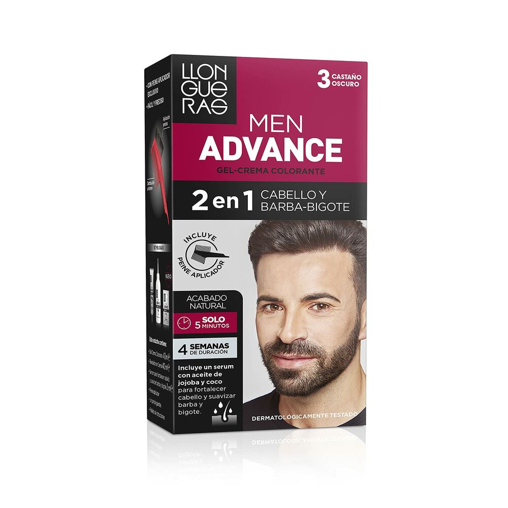 Diaytar Côte d'Ivoire Crème Colorante Llongueras Men Advance Semi-permanente 3 - Marron Foncé (4 pcs) 