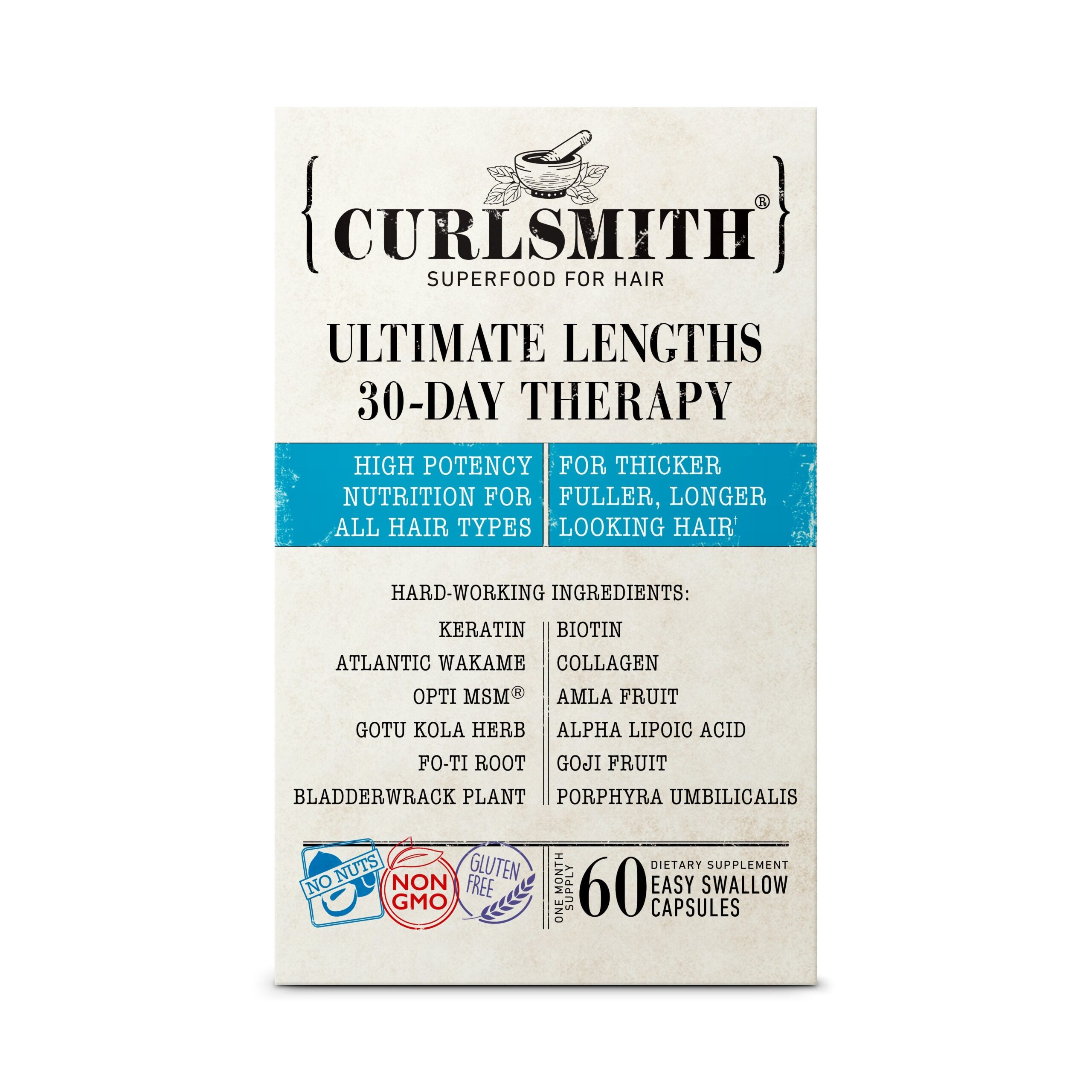 Diaytar Côte d'Ivoire Curlsmith Ultimate Lengths Thérapie de 30 jours - 60 capsules BRAND,HAIR