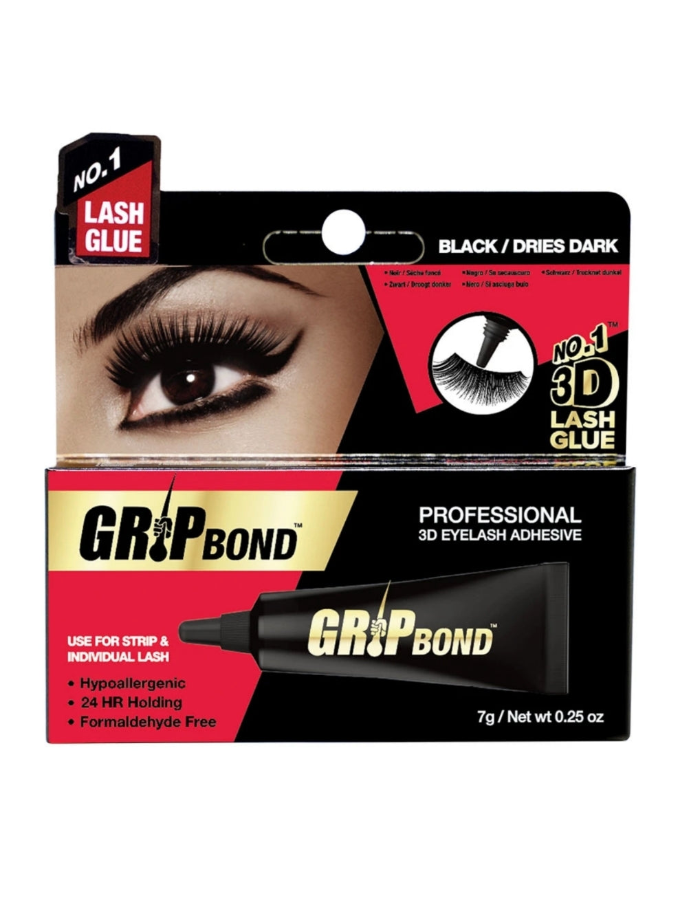 Diaytar Côte d'Ivoire Ebin New York Grip Bond Tube adhésif pour cils 3D Noir - 0,25 oz HEALTH & BEAUTY