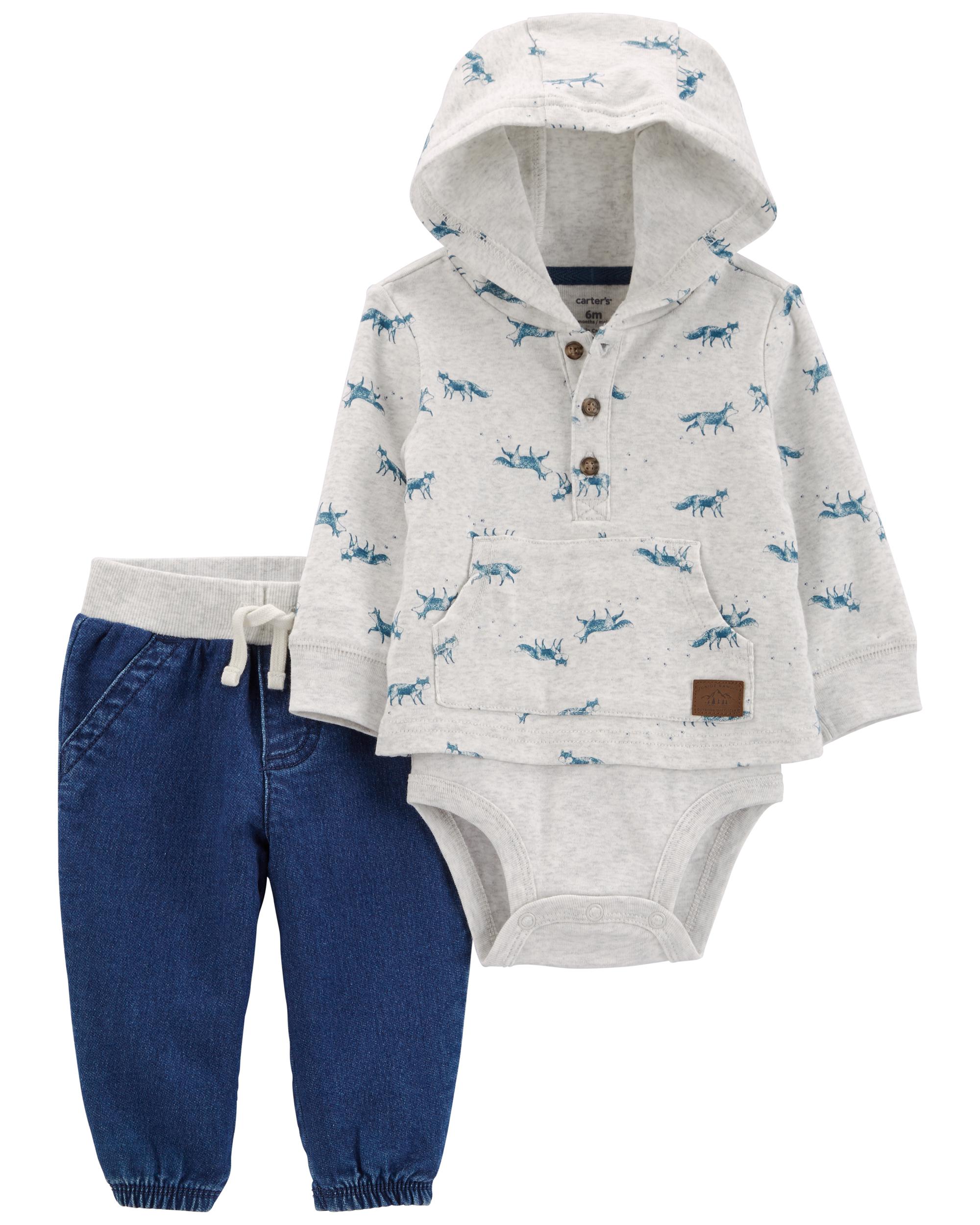 Diaytar Côte d'Ivoire ensemble 2 pièces t-shirt à capuche et pantalon renard - 24m 