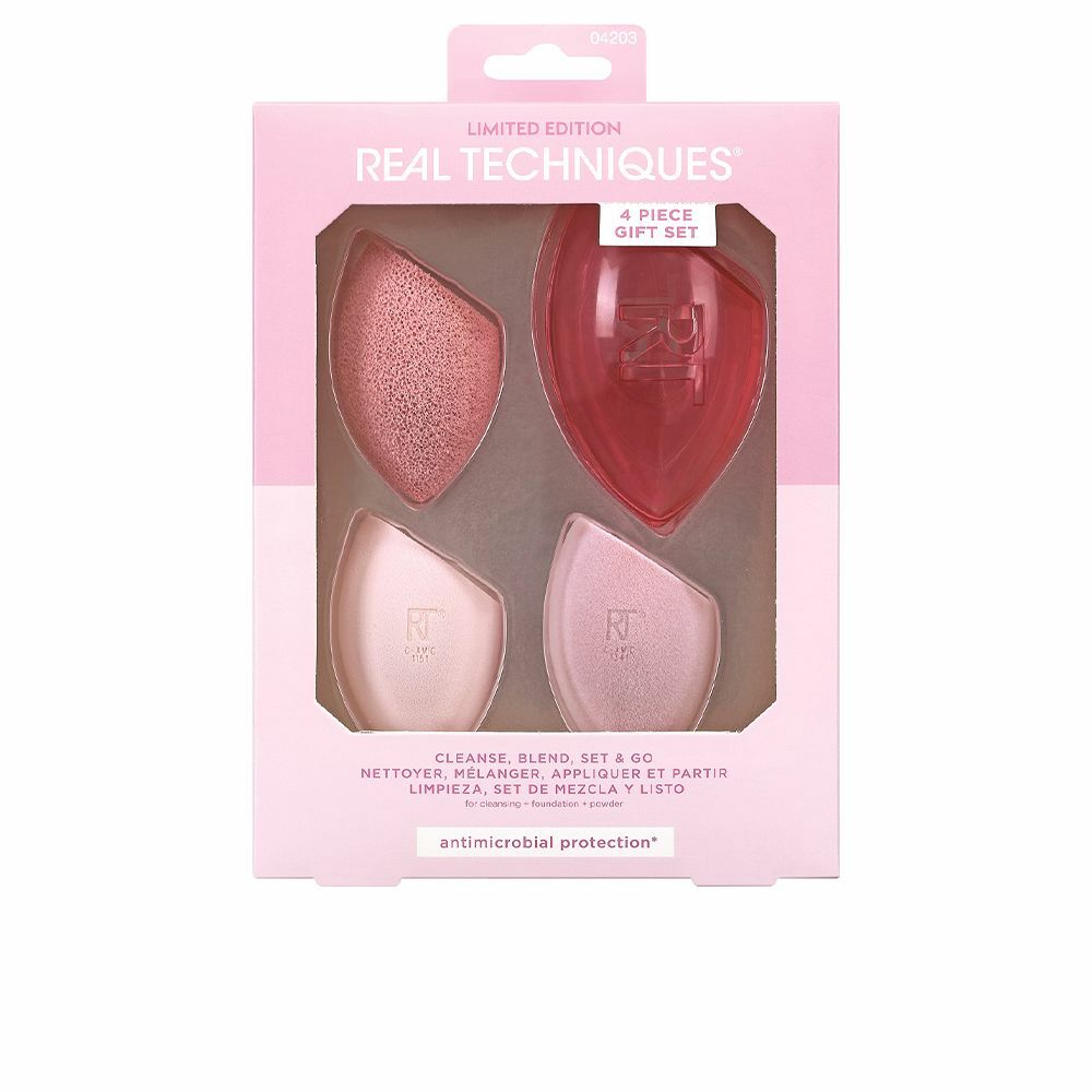 Diaytar Côte d'Ivoire Ensemble cosmétique unisexe Real Techniques Cleanse, Blend, Set & Go (4 pièces) 