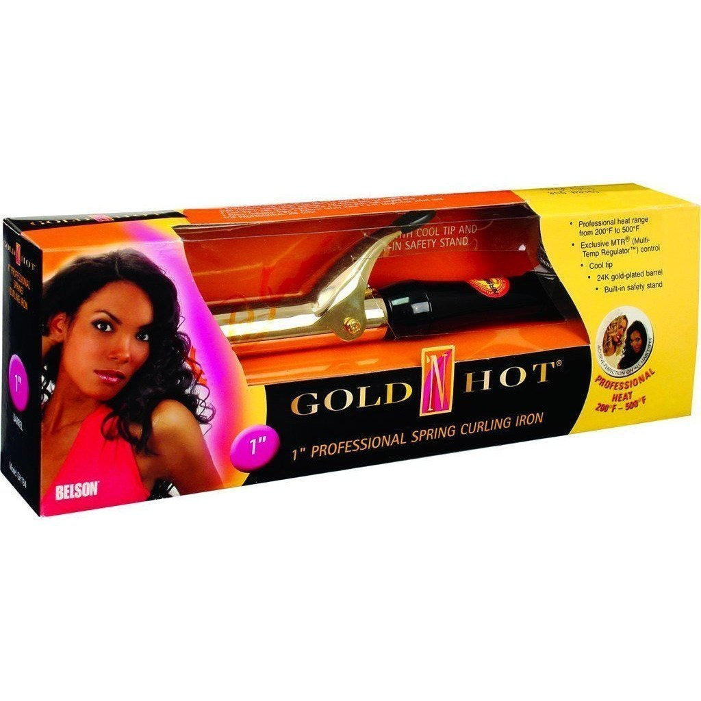 Diaytar Côte d'Ivoire Fer à friser à ressort professionnel Gold 'N Hot 1" #GH194 Beauty