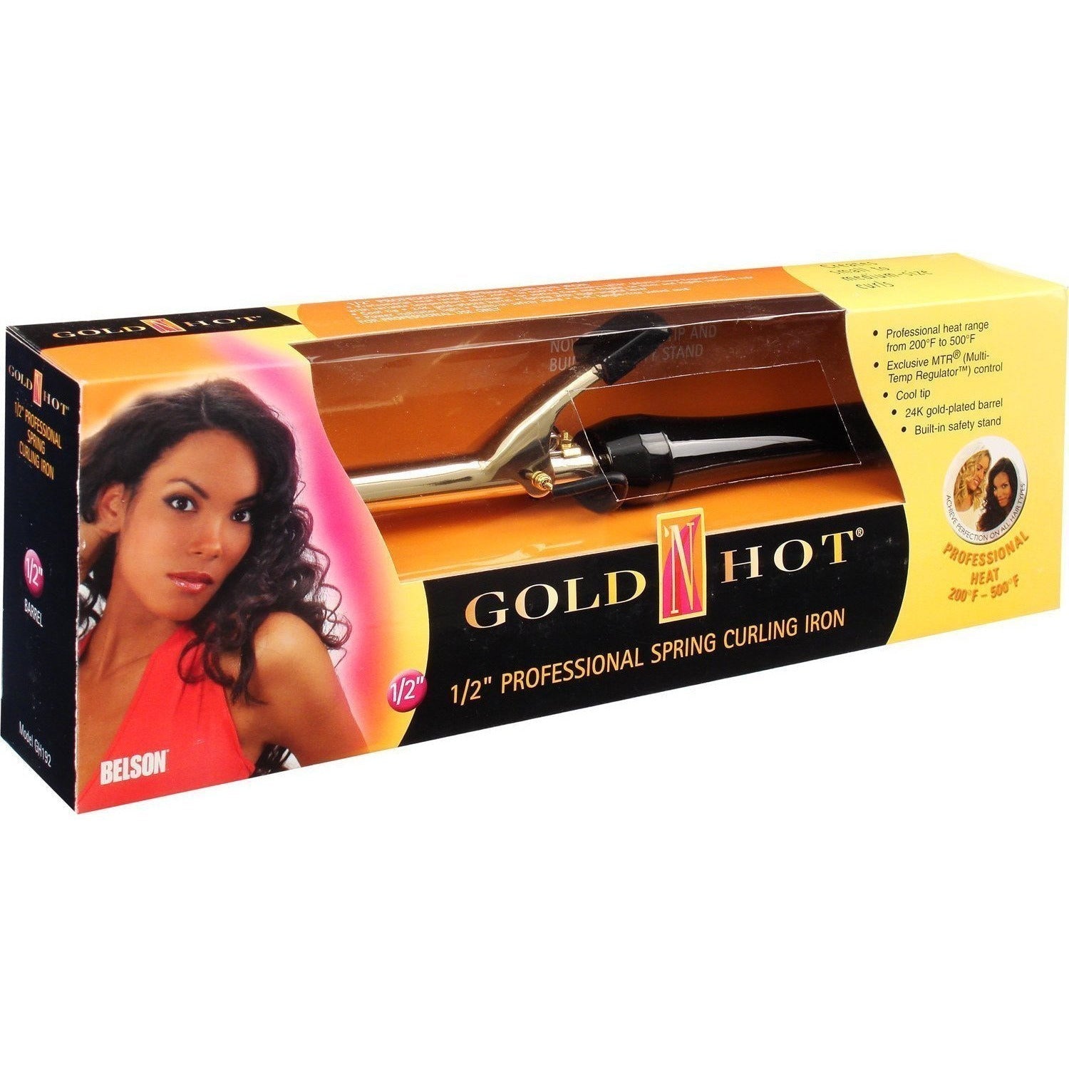 Diaytar Côte d'Ivoire Fer à friser à ressort professionnel Gold 'N Hot 1/2" #GH192 Beauty