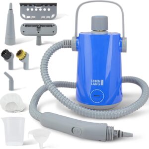 LEBENLANG Nettoyeur Vapeur à Main 1000 W - Kit Complet avec 10 Accessoires - Puissant et Polyvalent - Bleu