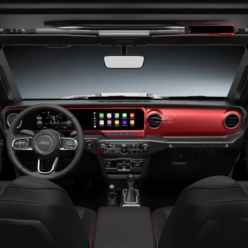 Écran Android pour Radio de Voiture Carplay Pour Jeep Wrangler JL 2018-2022: Tableau de Bord LCD de Compteur de Vitesse et d'Instruments Numériques – Image 3