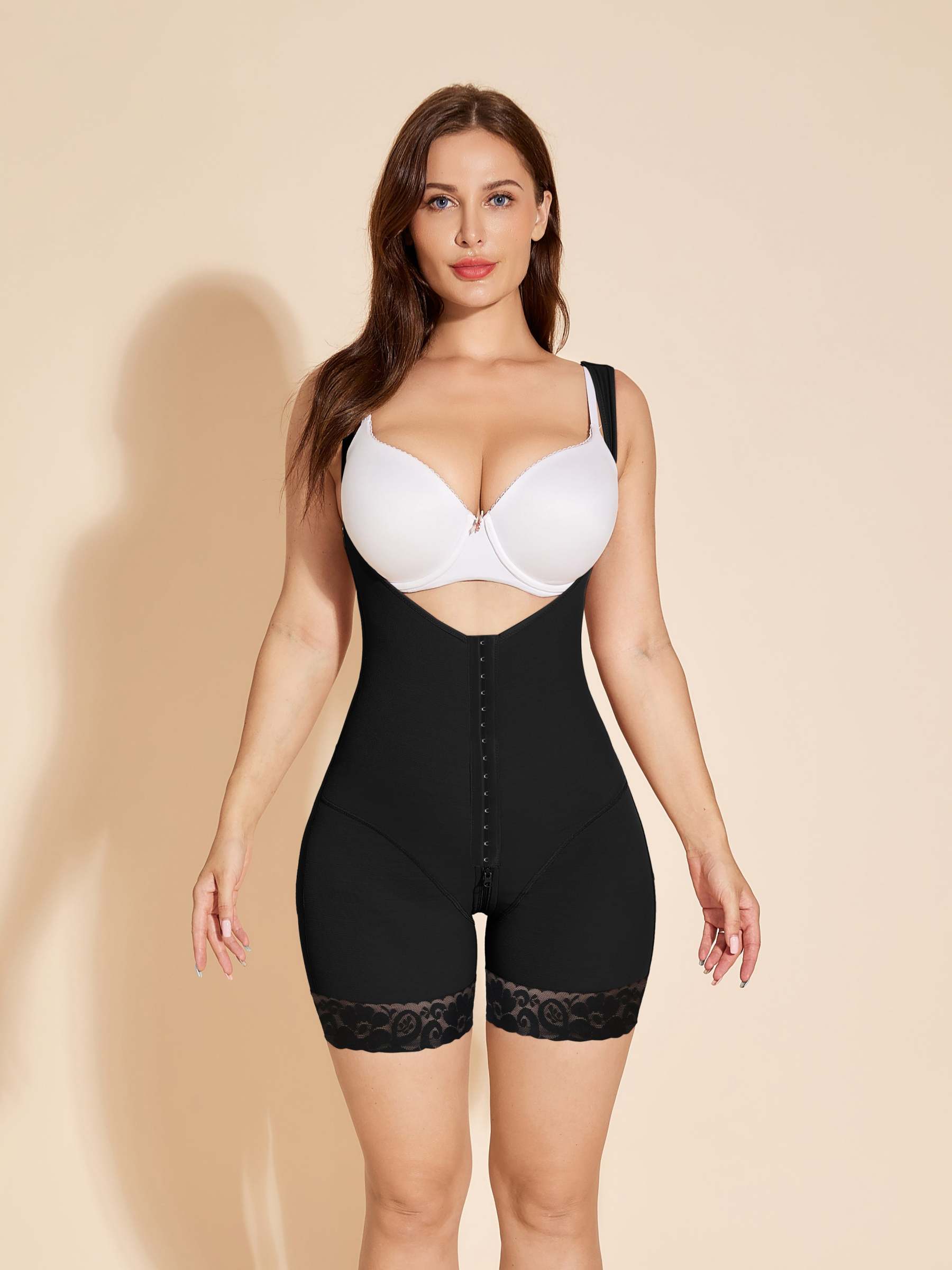 Butt Lifting Women Shapewear Tummy Control Body Shaper Buste Ouvert - Noir