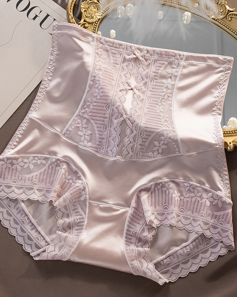 Culotte taille haute en dentelle sans couture