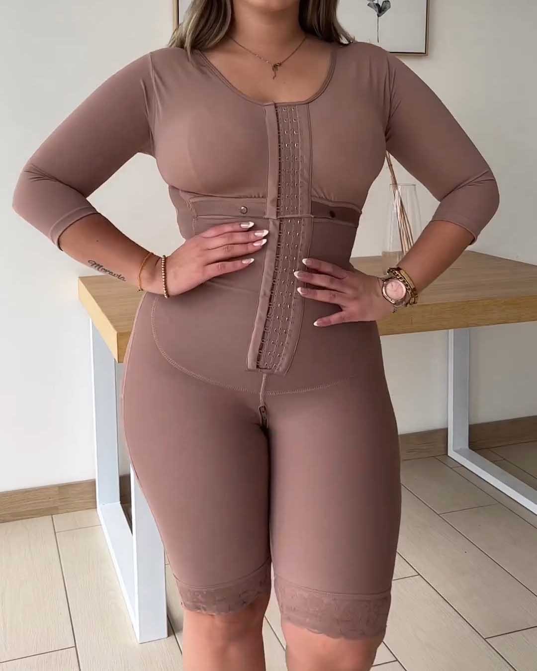 Shapewear à manches longues de compression complète du corps