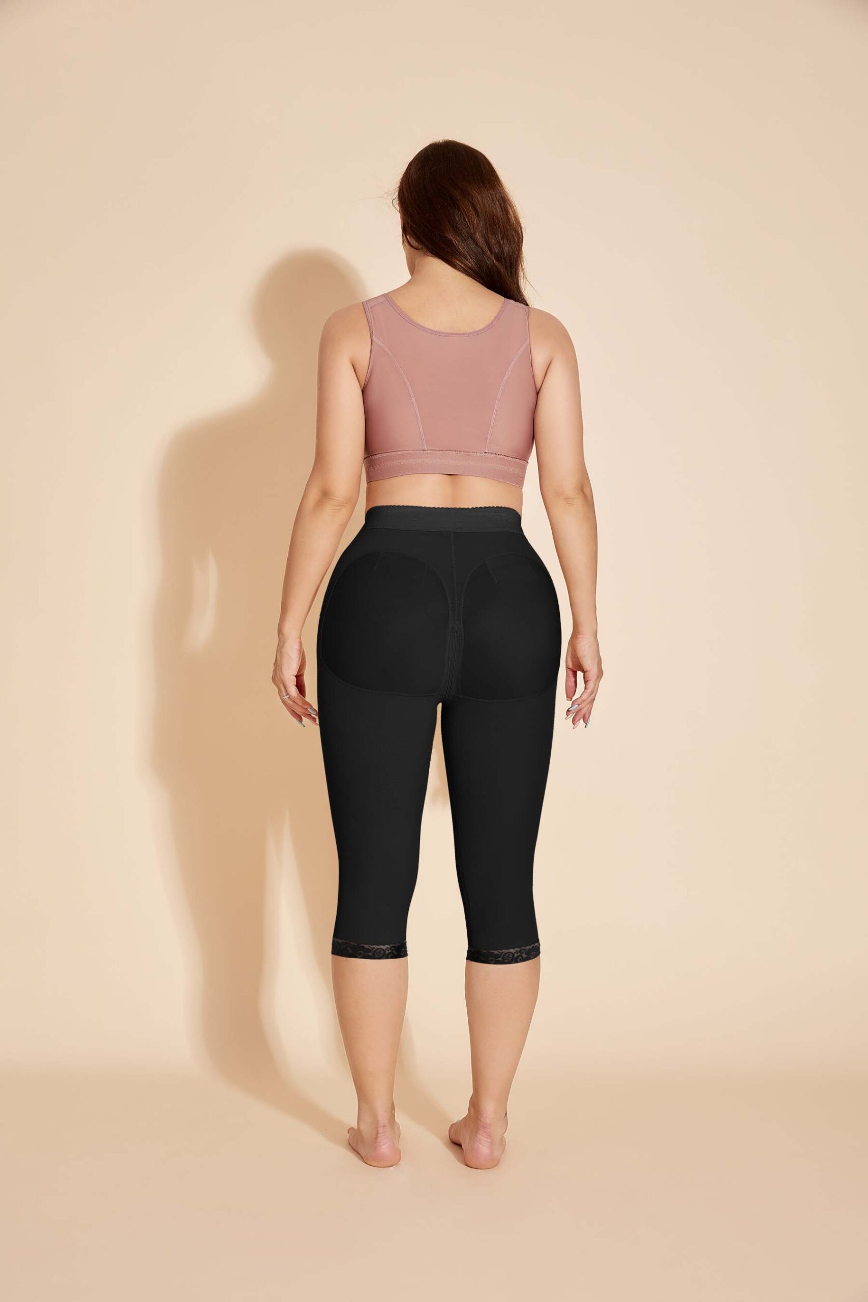 Short gainant taille haute pour abdominoplastie Fajas Colombianas Butt Lifter - Noir