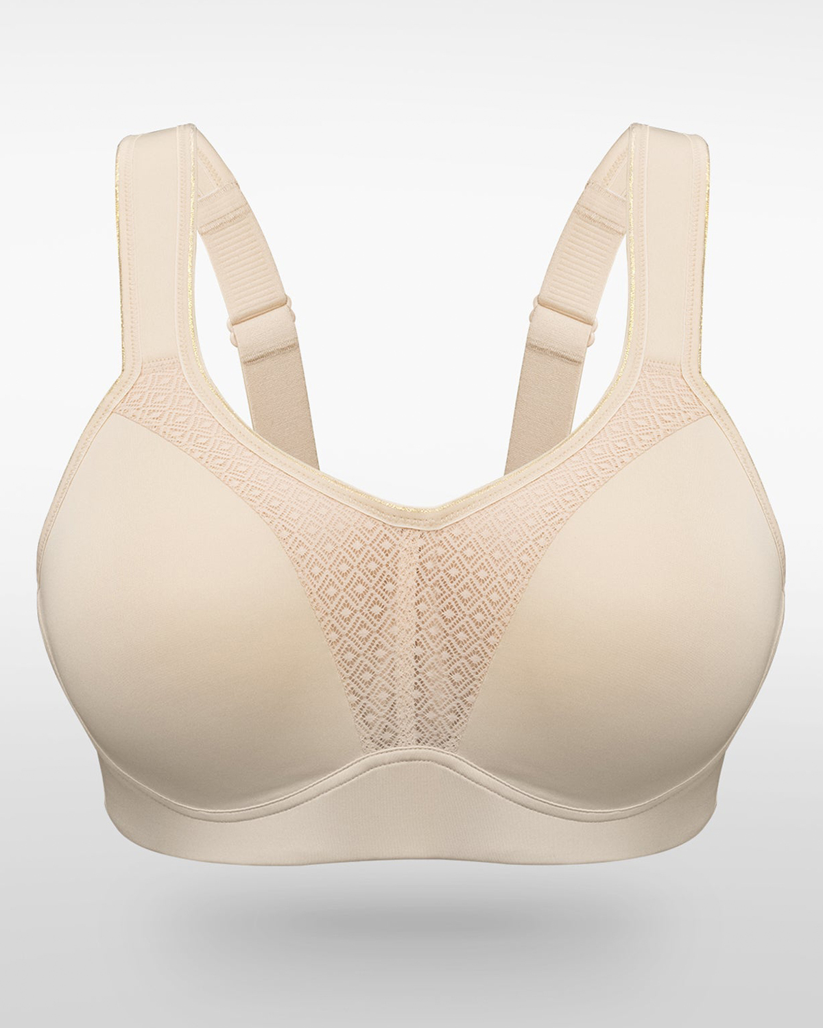Soutien-gorge de sport à armatures à couverture complète à fort impact-Beige – Image 6