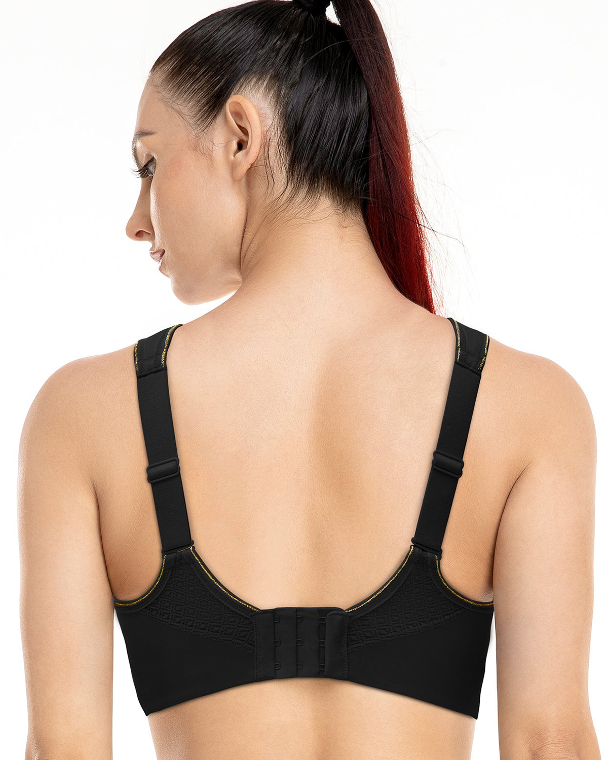 Soutien-gorge de sport à armatures à couverture complète à fort impact-Noir – Image 4