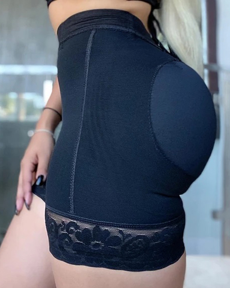 Tissu en maille élastique de récupération post-partum avec taille haute, courbes charmantes, ceinture courte de levage des fesses