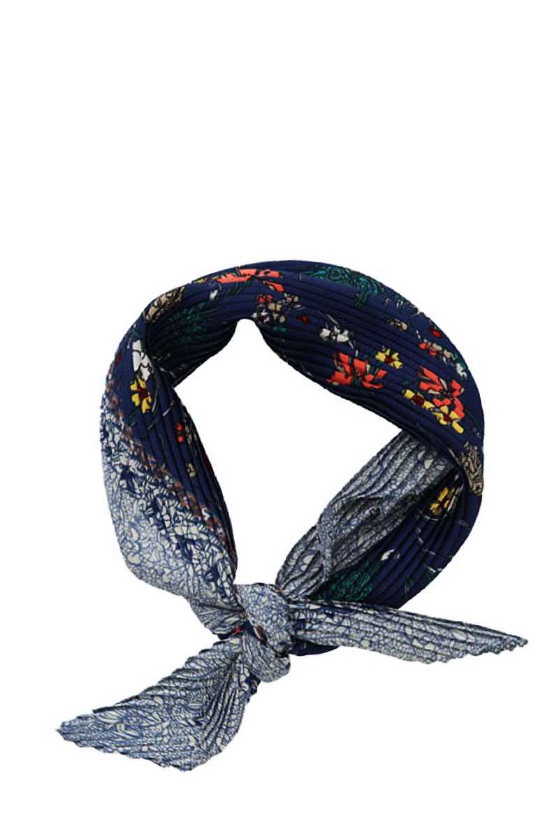 Bandana plissé à imprimé floral à la mode
